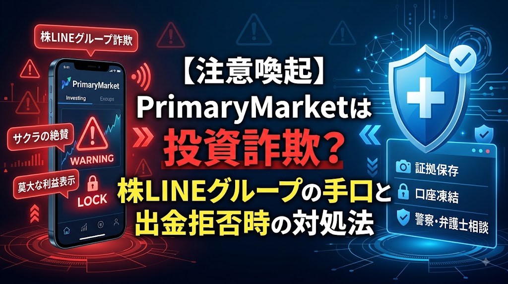 PrimaryMarketは投資詐欺?株LINEグループの手口と出金拒否時の対処法