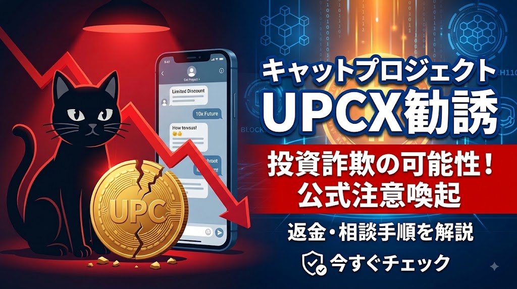 キャットプロジェクトのUPCX勧誘は投資詐欺?公式の注意喚起と返金・相談手順