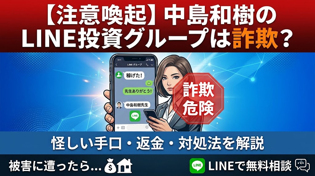 【注意喚起】中島和樹（投資アドバイザー）のLINEグループは詐欺？怪しい手口と対処法を解説