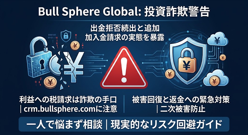 【注意喚起】Bull Sphere(ブルスフィア)は投資詐欺？出金拒否の手口と今すぐやるべき対処法