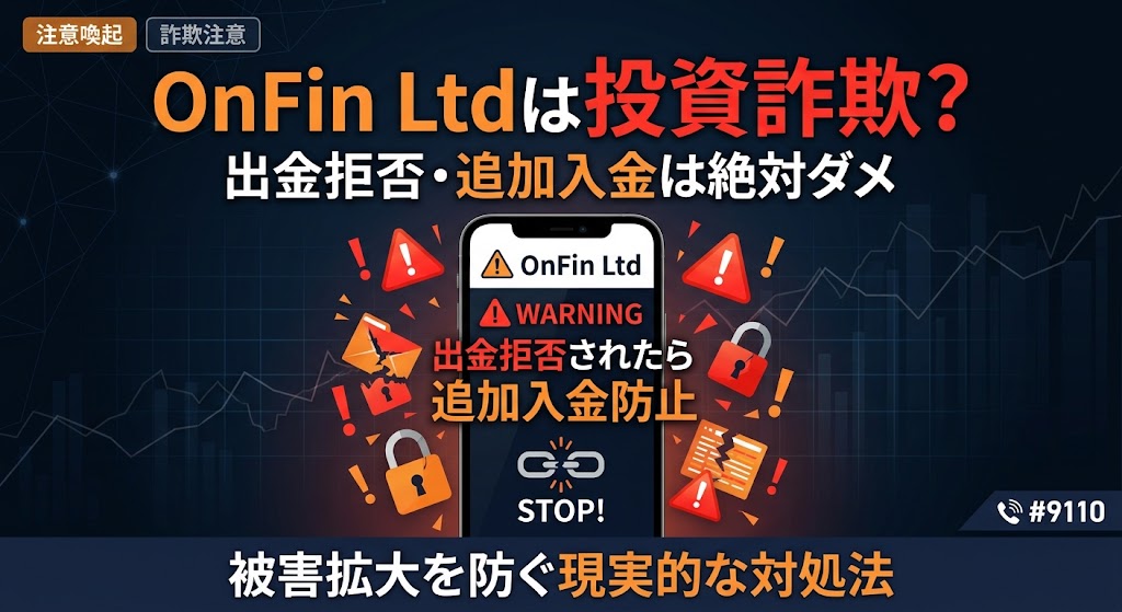OnFin Ltdは投資詐欺?出金拒否された時の追加入金防止と現実的な対処法