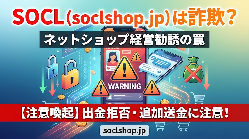 SOCL(soclshop.jp)は詐欺?ネットショップ経営勧誘の手口と緊急対処法